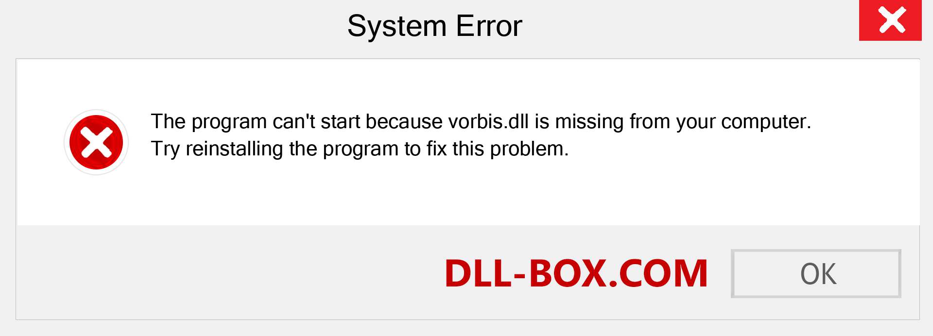  vorbis.dll file is missing?. Download for Windows 7, 8, 10 - Fix  vorbis dll Missing Error on Windows, photos, images