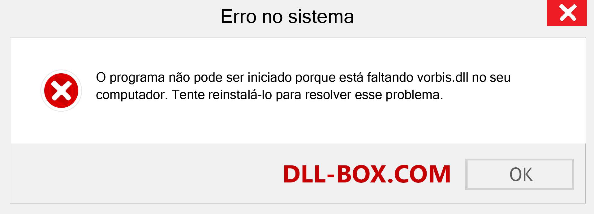 Arquivo vorbis.dll ausente ?. Download para Windows 7, 8, 10 - Correção de erro ausente vorbis dll no Windows, fotos, imagens